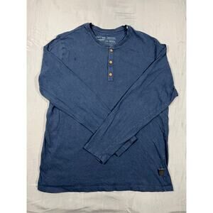 Patagonia Organic Cotton Henley Shirt Mens Large Blue Long Sleeve